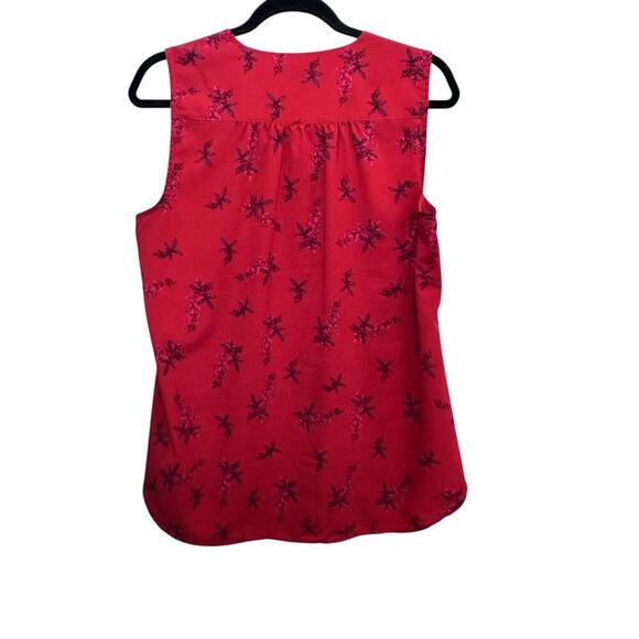 CAbi #5222 Women's Red Floral Print Fierce Spring Sleeveless Blouse Top Size M - Picture 3 of 6